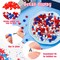 361-Piece Patriotic Bead Key Chain Craft Kit – 24 DIY USA Alphabet, Round, Star & Heart Beads in Red, White & Blue for Independence Day, Veterans Day, and Kids Craft Projects
